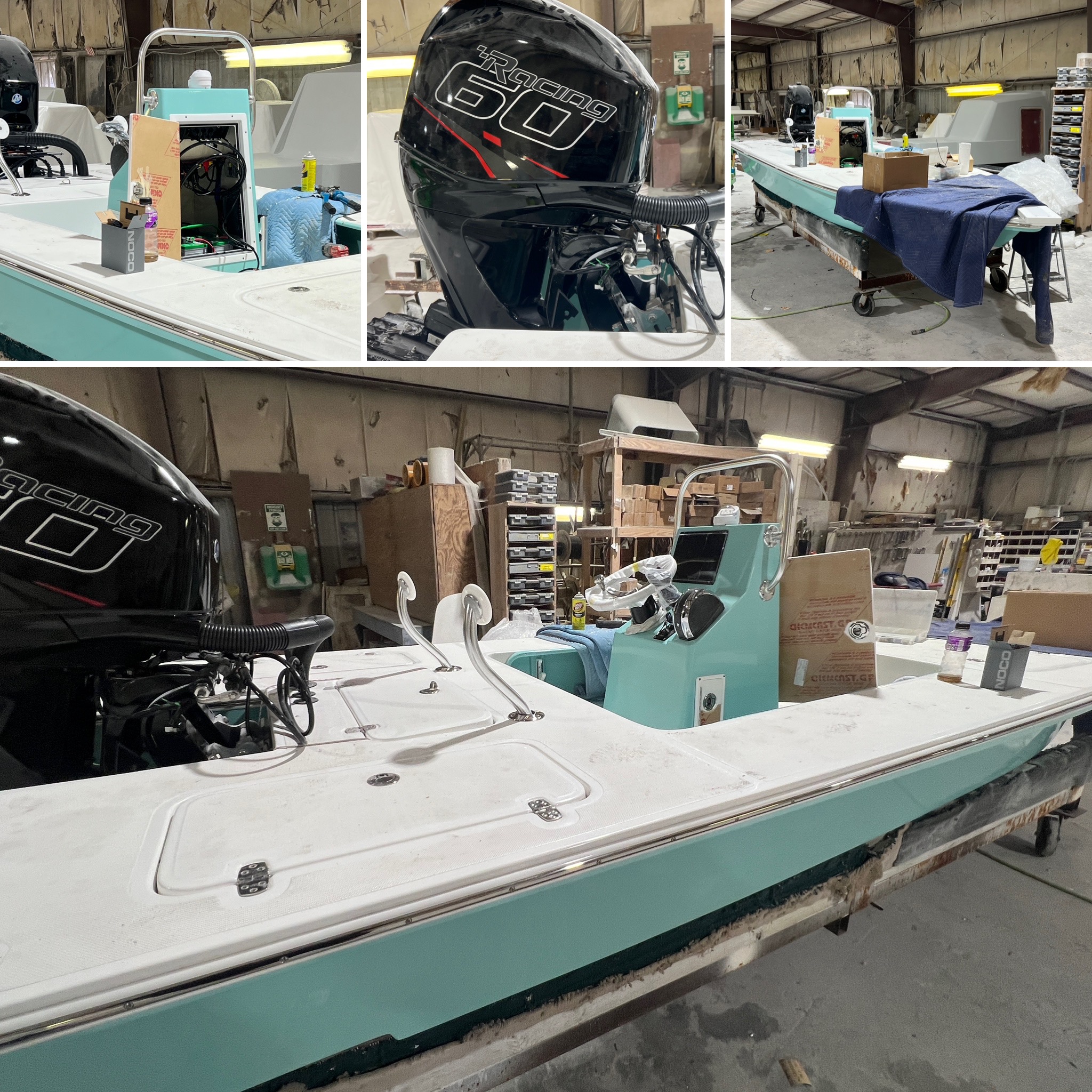 Canyon Bay 18f seafoam factory build mercury 60