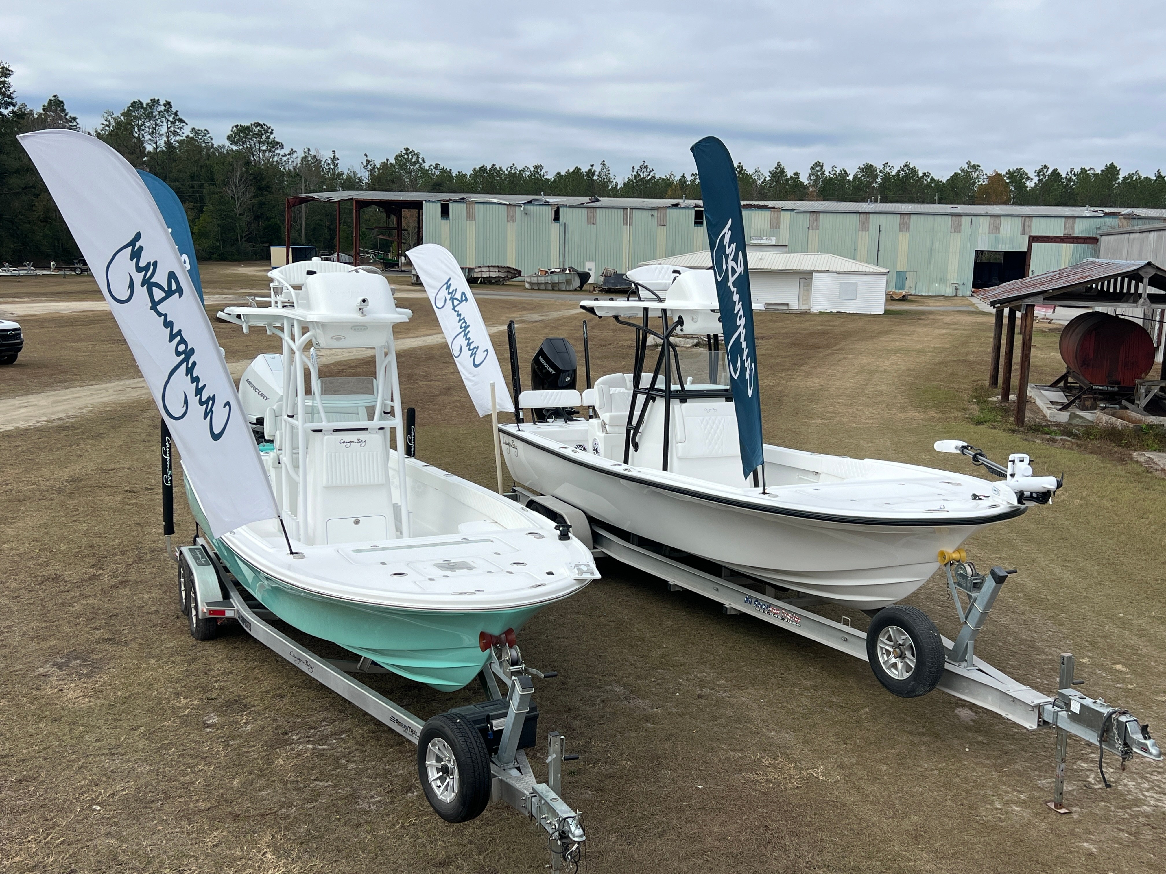 Finished Canyon Bays on trailers at the Perry shop