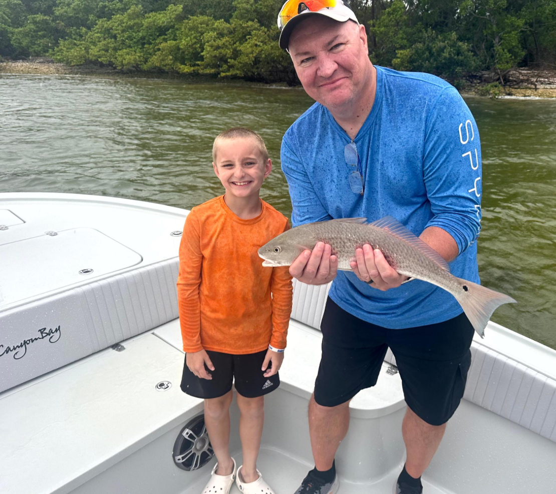 Father and son, inshore
